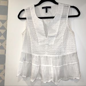 BCBG Eyelet White Top